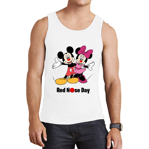 Mickey And Minnie Mouse Red Nose Day Tank Top. 50% Goes To Charity