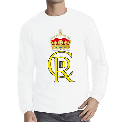 Royal Cypher King Charles III Coronation CR III Ruling Monarch Of Uk Royal Crown Great Britain Long Sleeve T Shirt