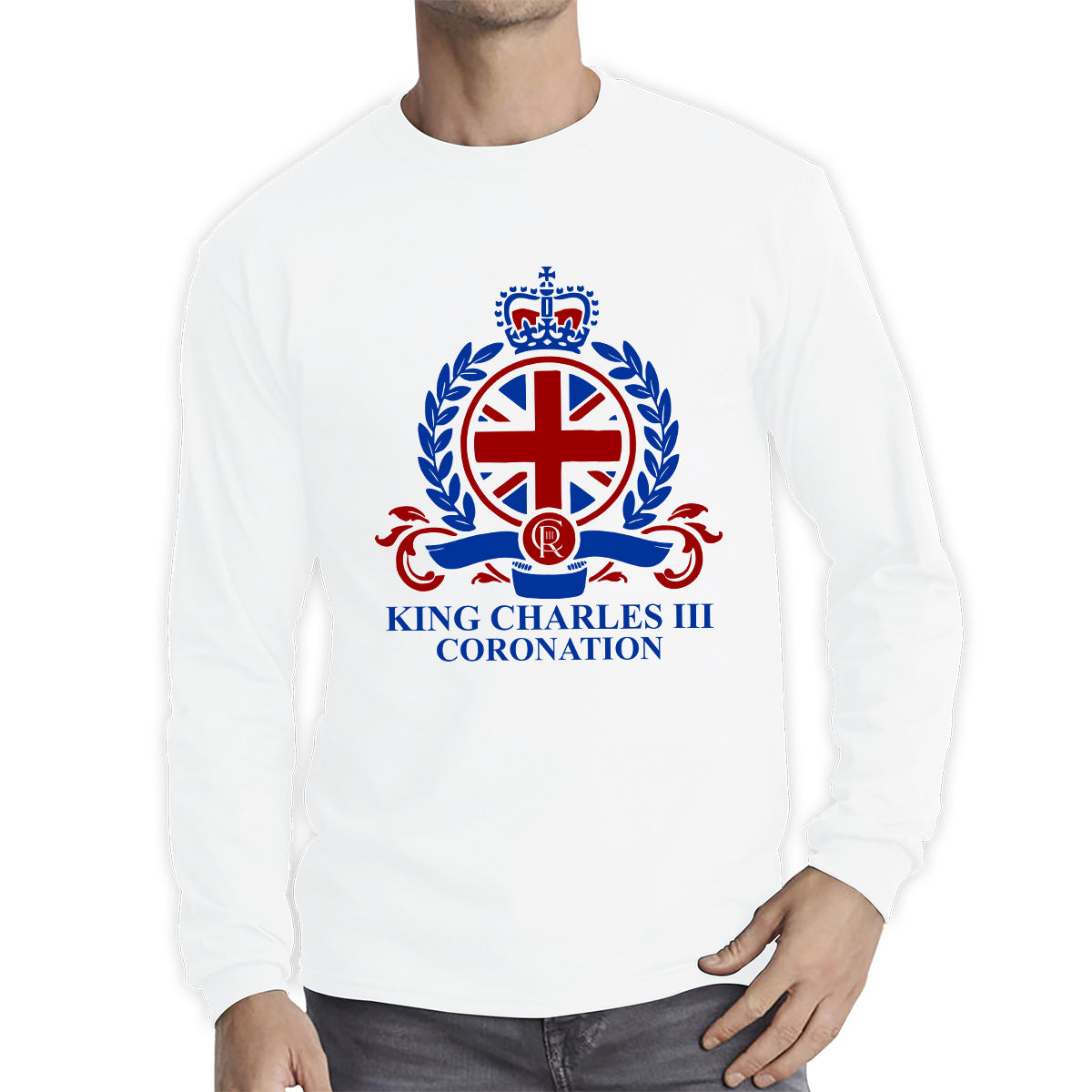 King Charles III Coronation 2023 CR III King Of England United Kingdom His Majesty Long Sleeve T Shirt