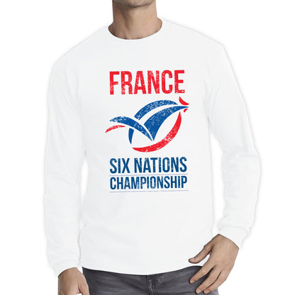France Flag Logo Rugby Cup European Support World Six Nations Championship Long Sleeve T Shirt