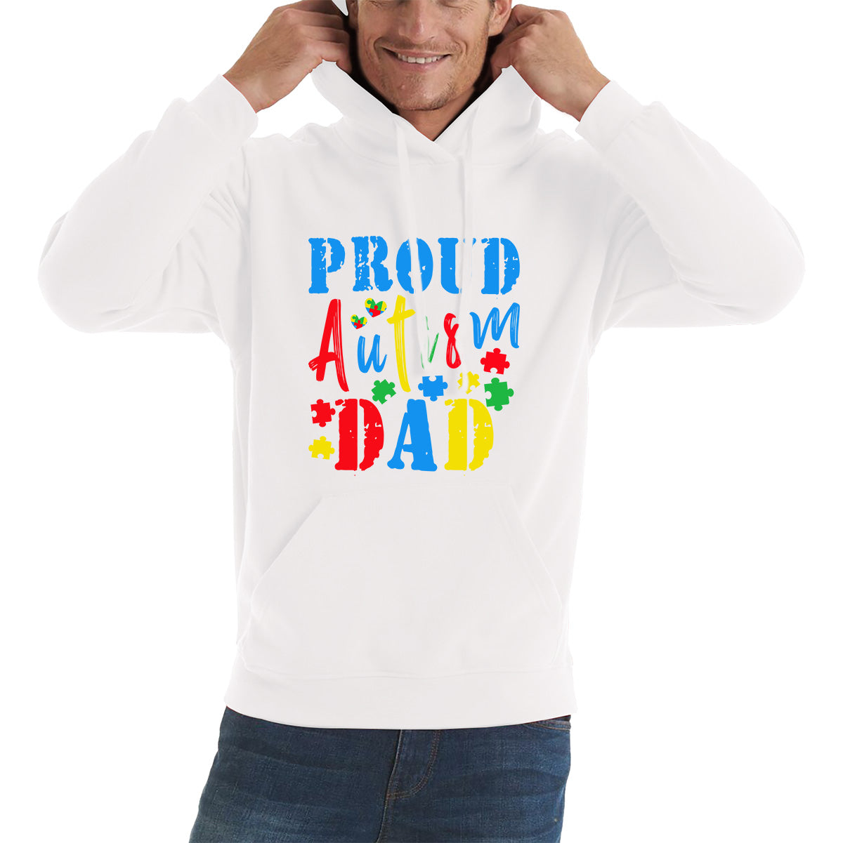 Proud Autism Dad Autism Awareness Month Autism Support Proud Dad Autism Acceptance Unisex Hoodie