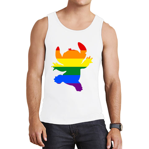 Disney Ohana Stitch Pride LGBT Lilo & Stitch Comedy Cartoon Pride Month LGBTQ+ Rainbow Colours Tank Top