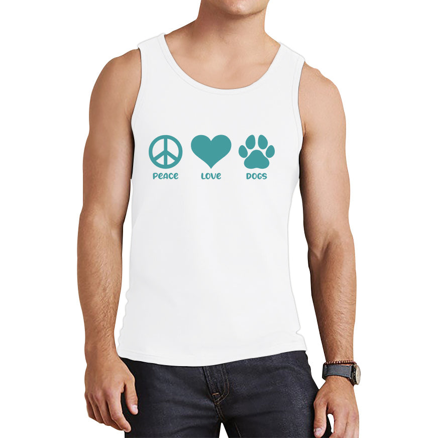 Peace Love Dogs Dog Paws Funny Dog Lovers Animal Pet Peace Logo Tank Top